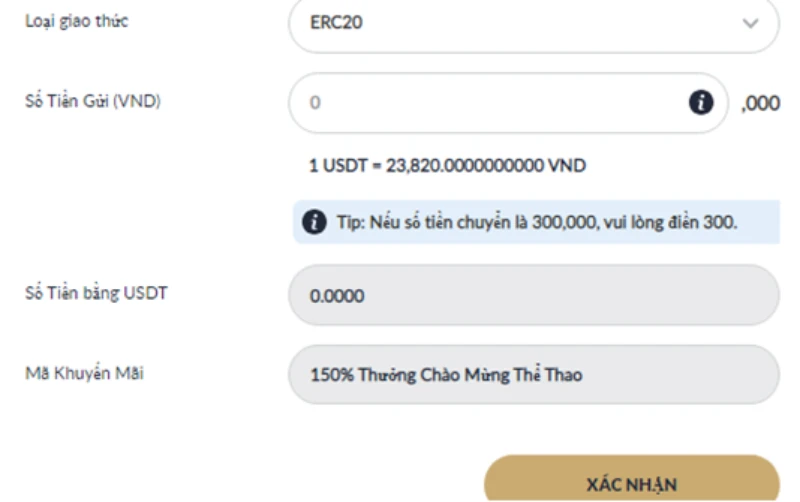 nhập thông tin nạp tiền điện tử M88