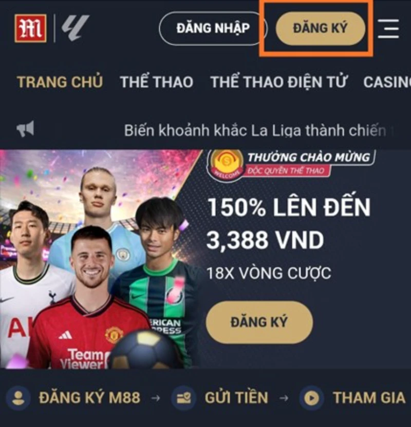 Chọn đăng ký M88